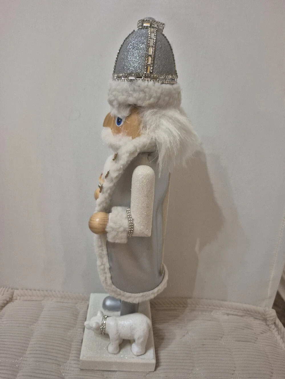 White & Silver Holiday Nutcracker Figurine - Decorative Christmas Accent